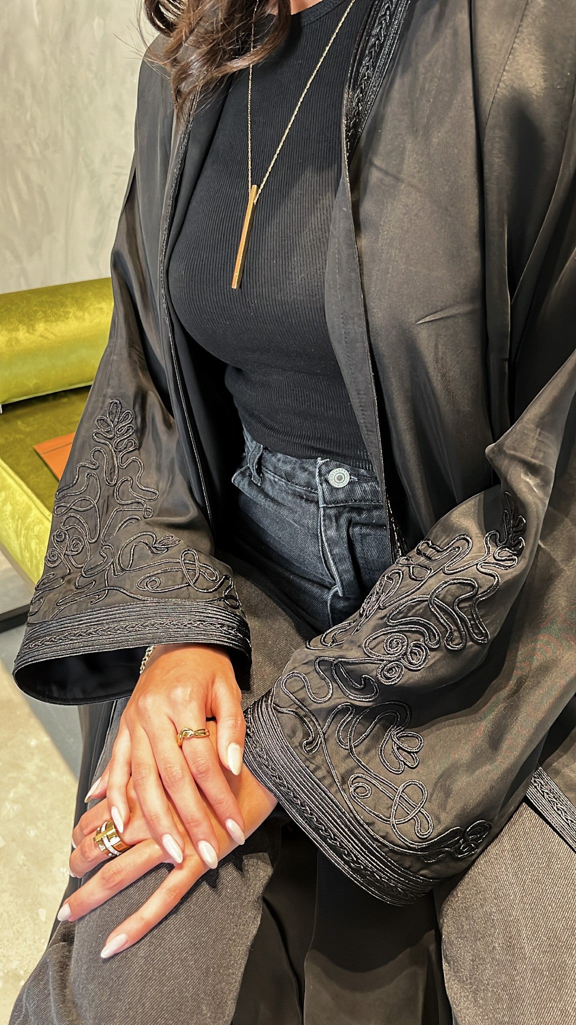 Black Embroidered Abaya