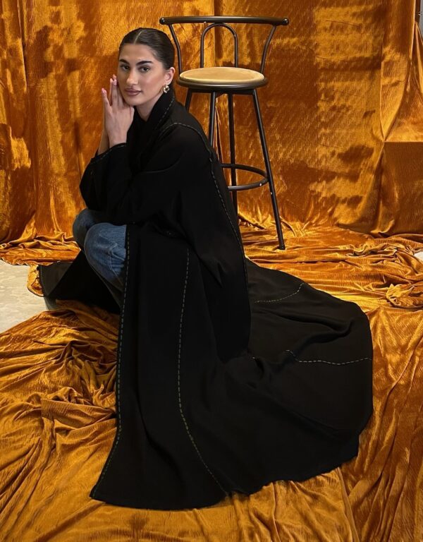 Green Lines Vest Cut Abaya