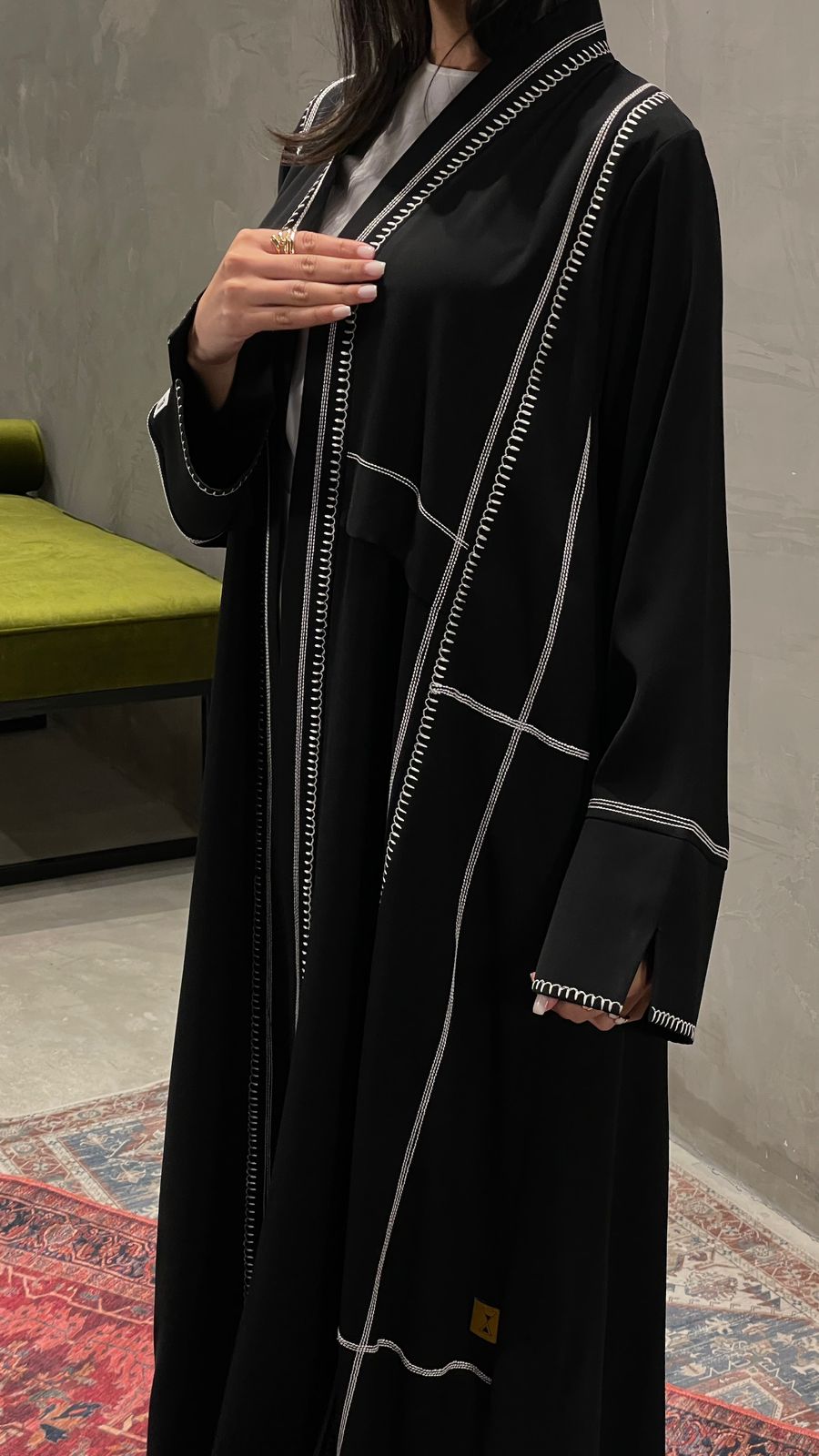 White Embroidered Abaya