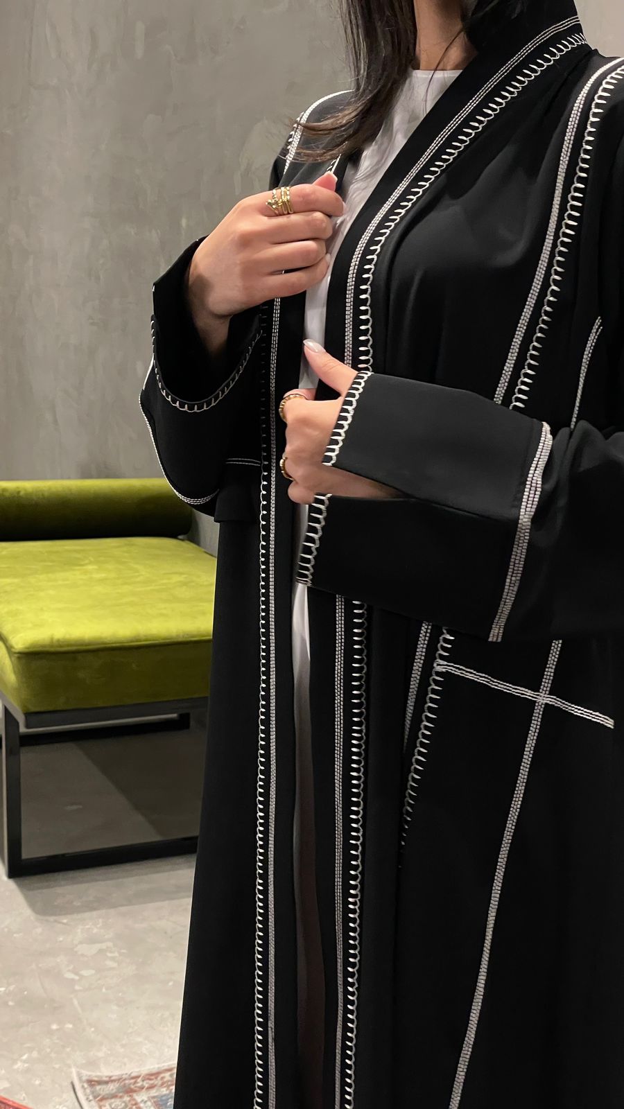 White Embroidered Abaya