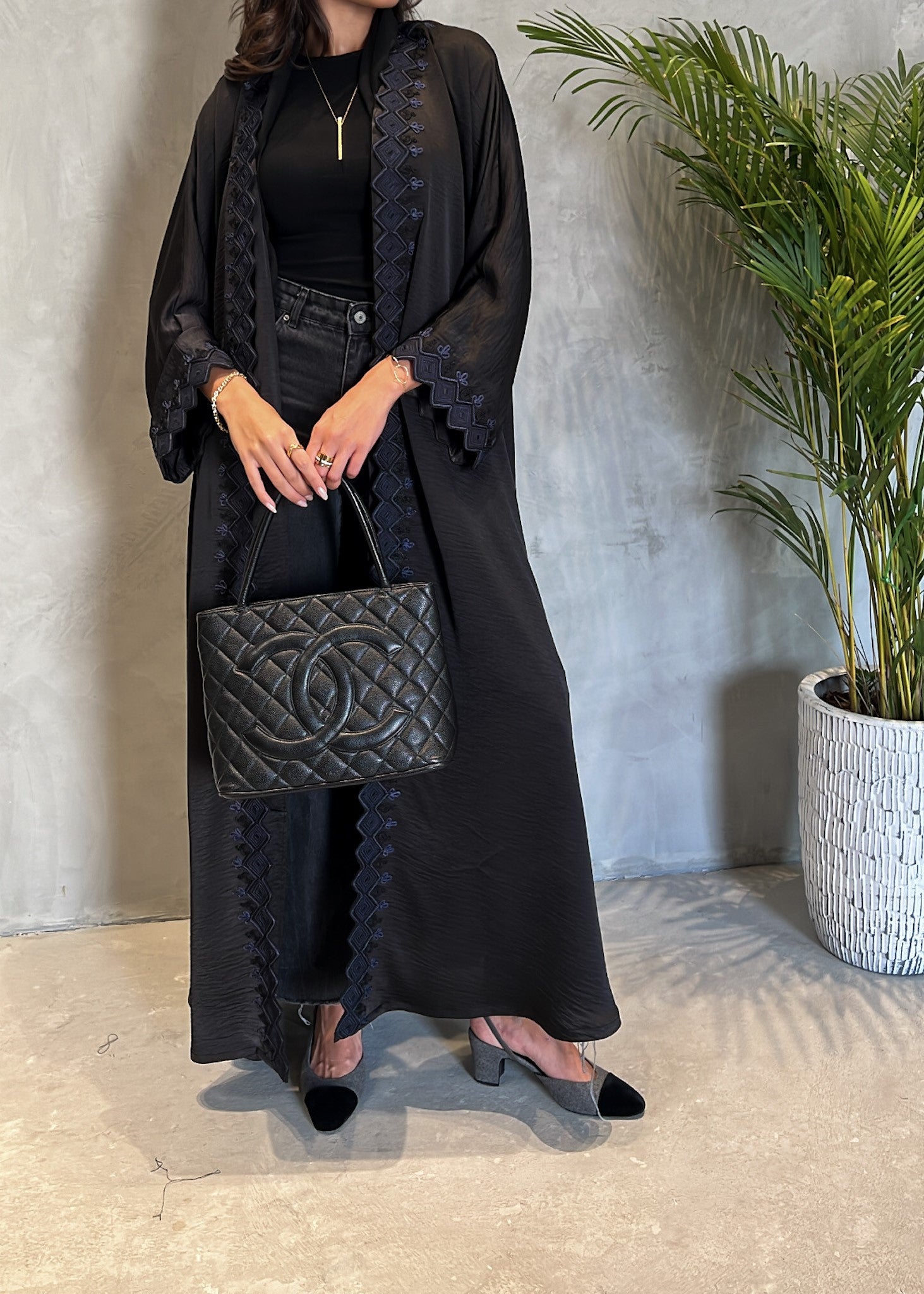 Black Embroidered Abaya