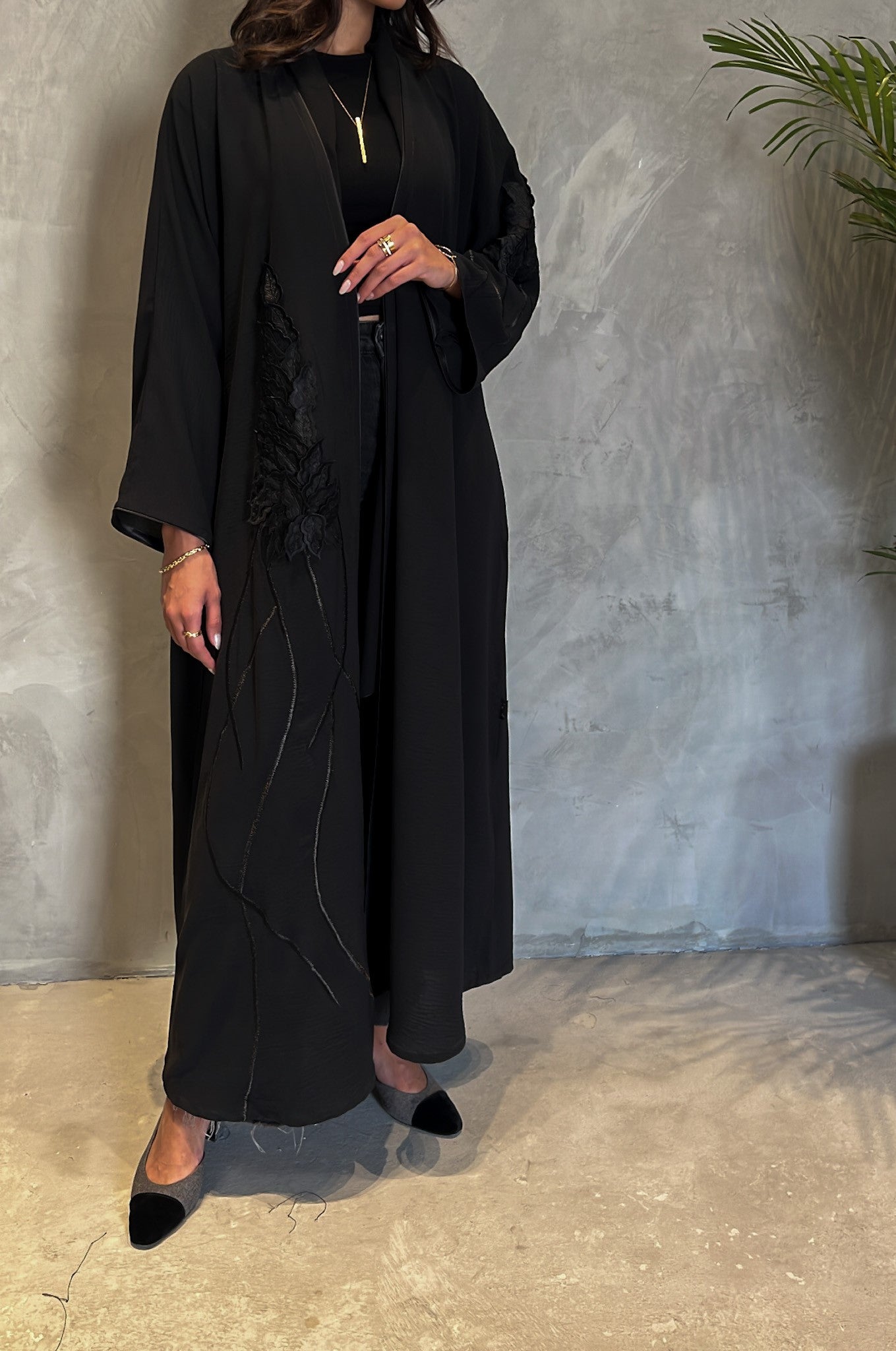 Black Embroidered Abaya