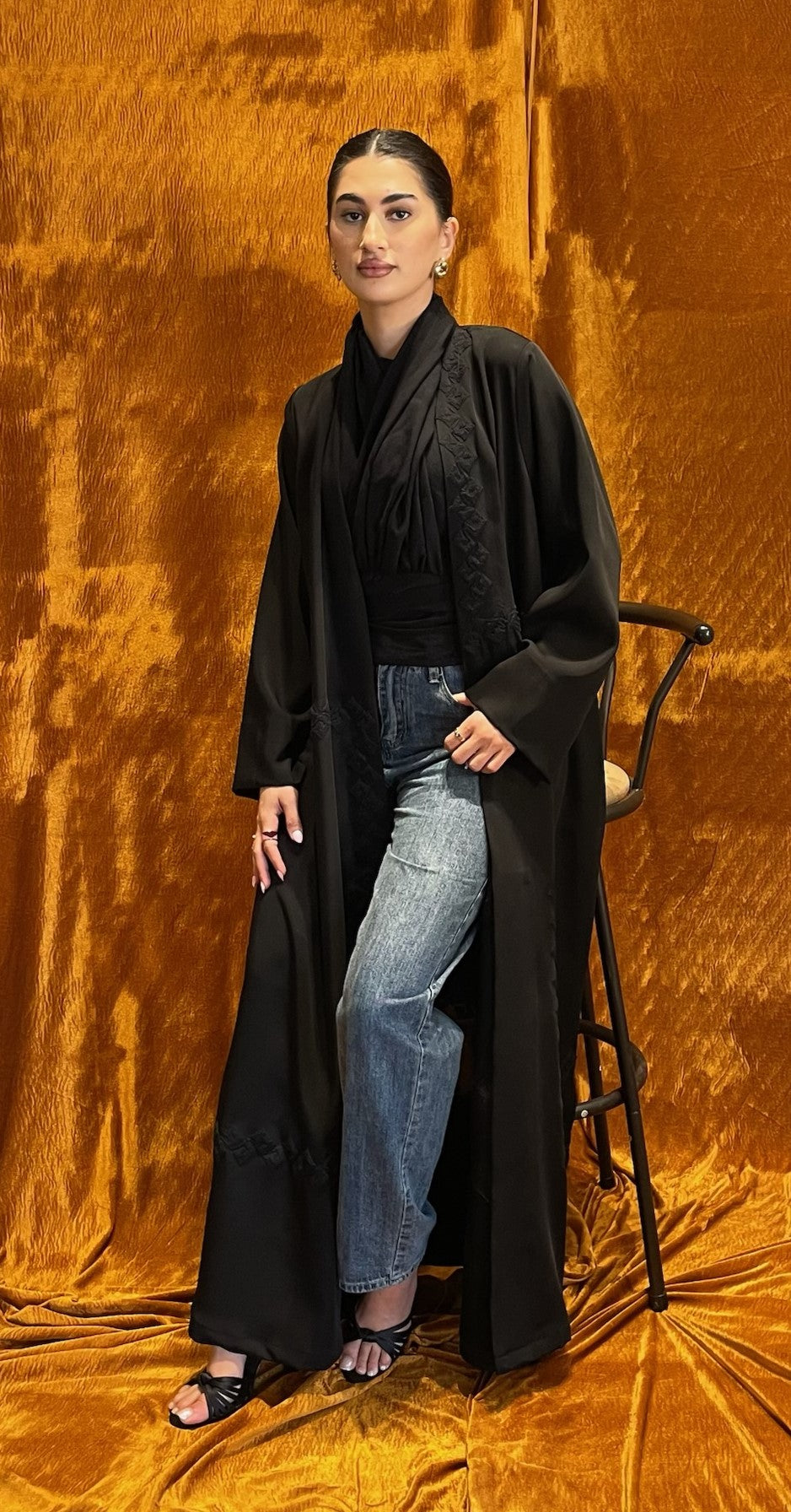 Black Embroidered Abaya