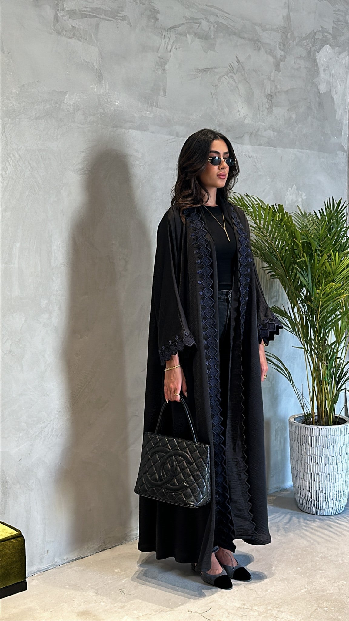 Black Embroidered Abaya