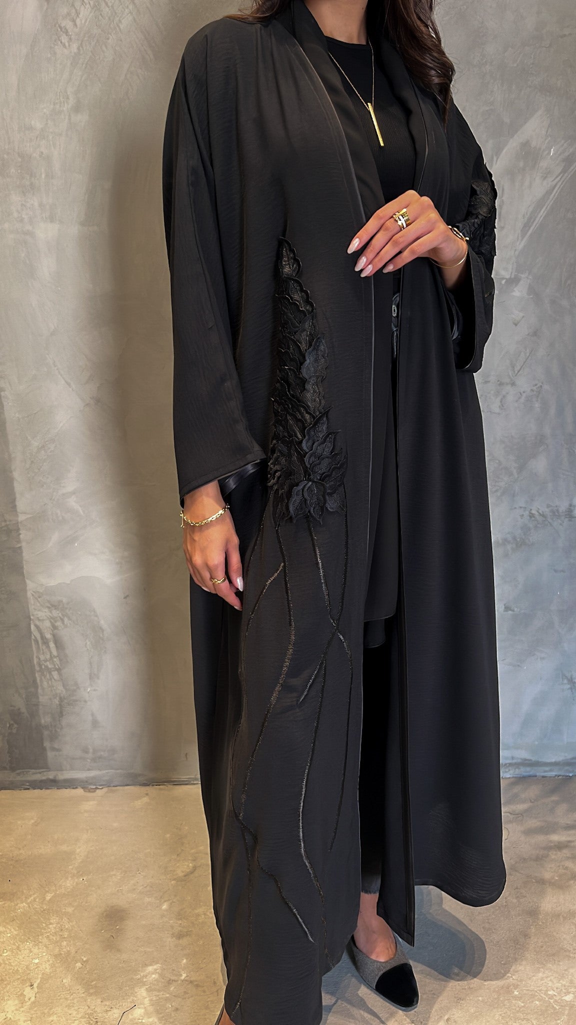 Black Embroidered Abaya