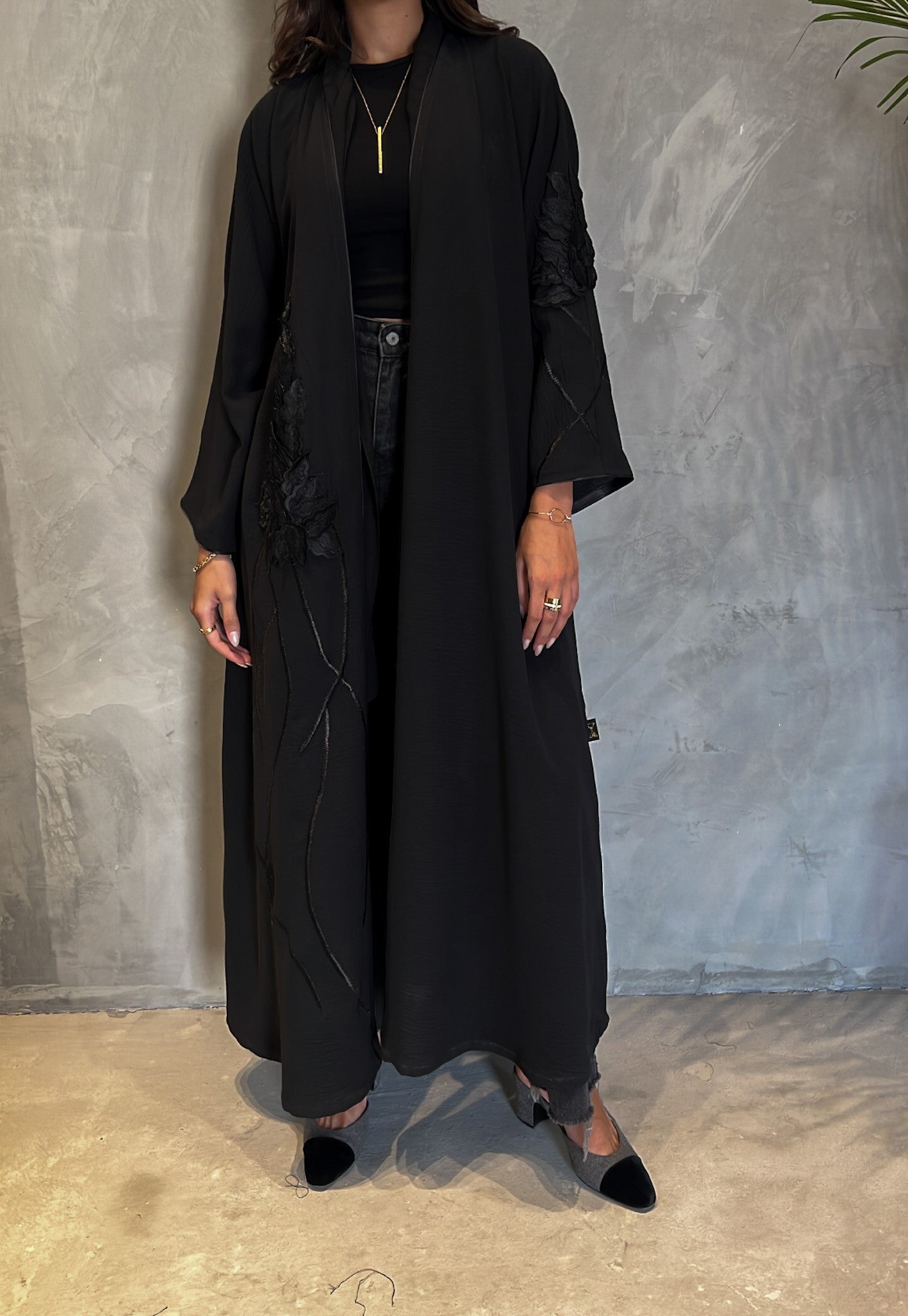 Black Embroidered Abaya