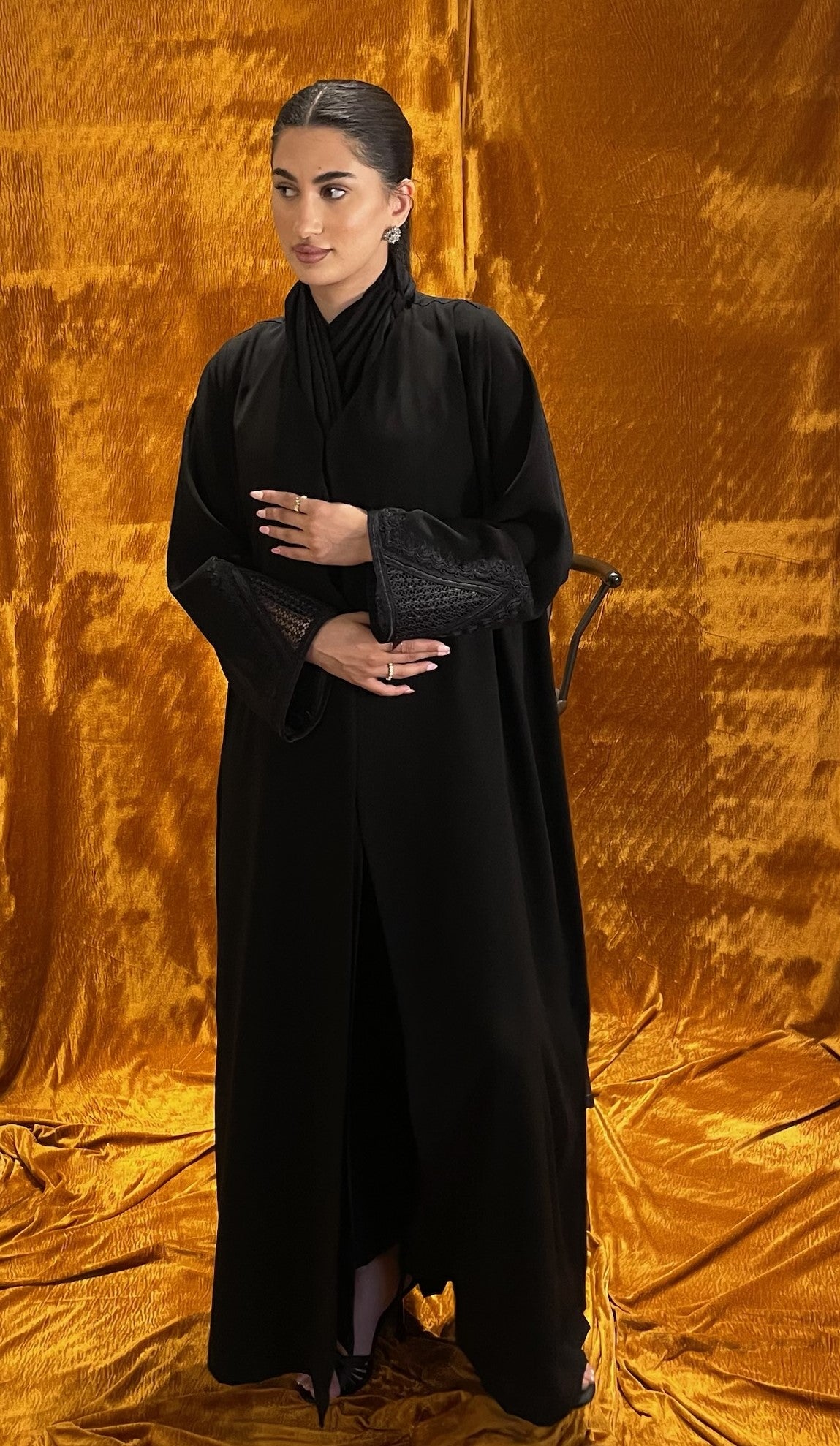 Black Robes Embroidered Abaya