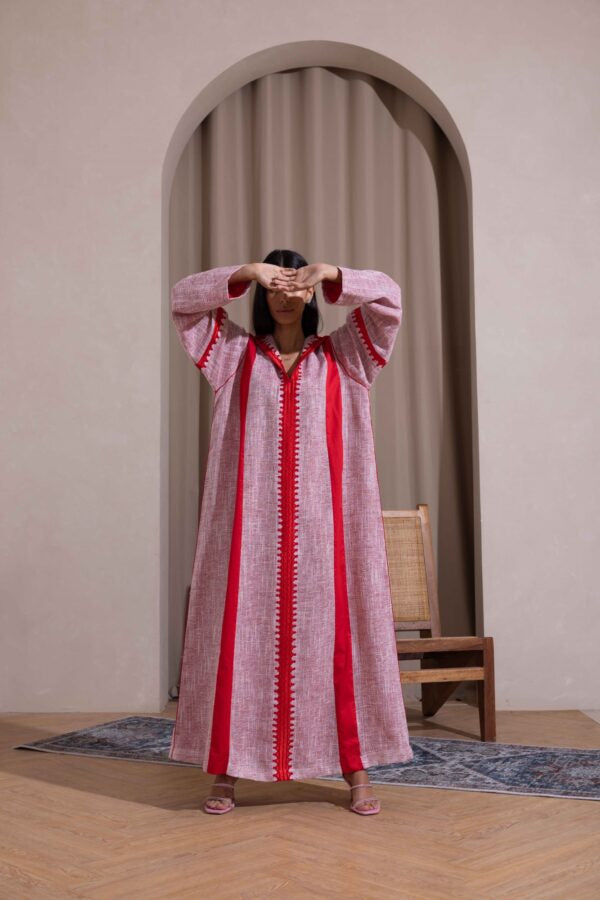 Red Linen Kaftan