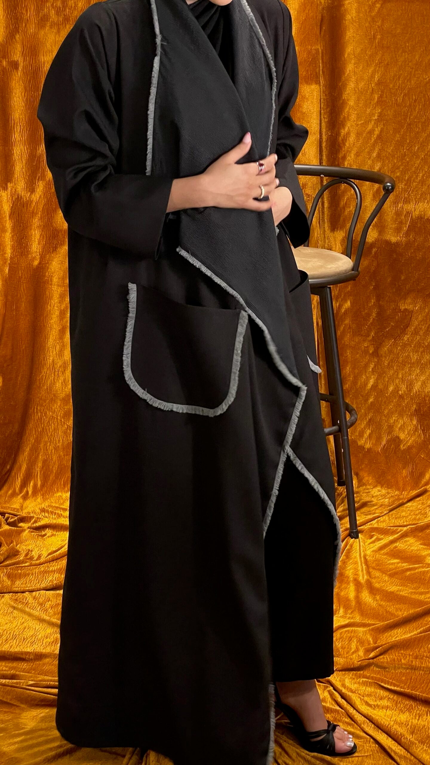 Trench Style Collar Abaya