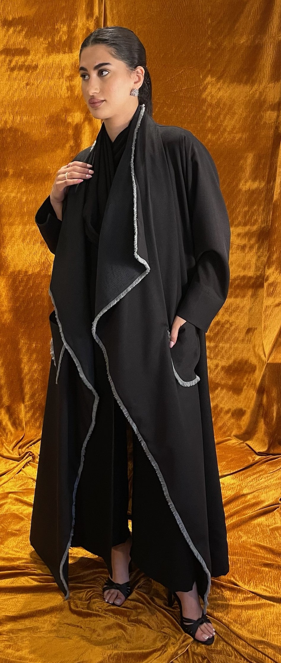 Trench Style Collar Abaya