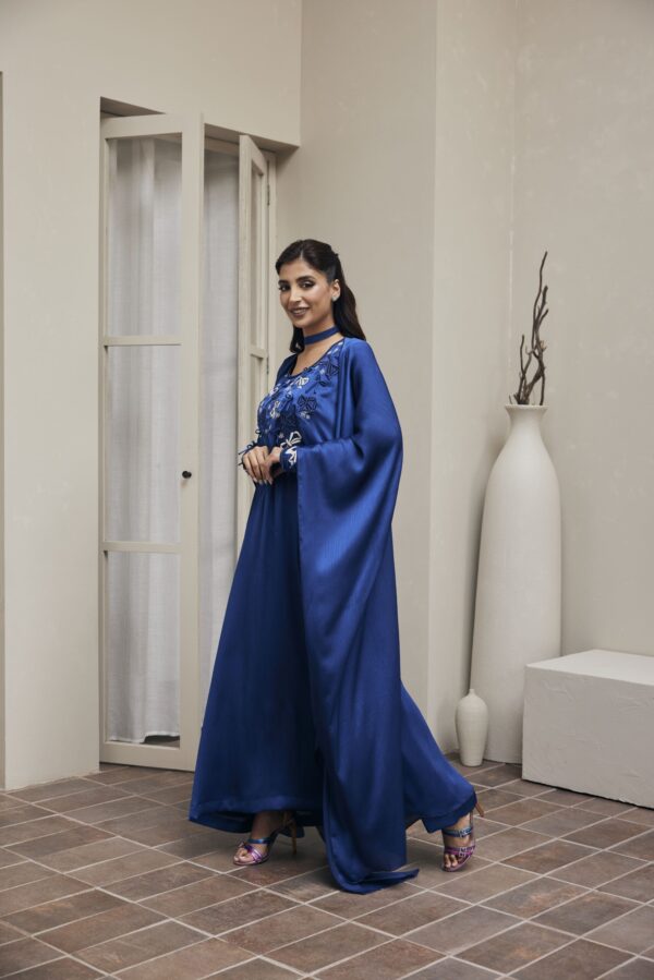 Two piece blue ribbons kaftan