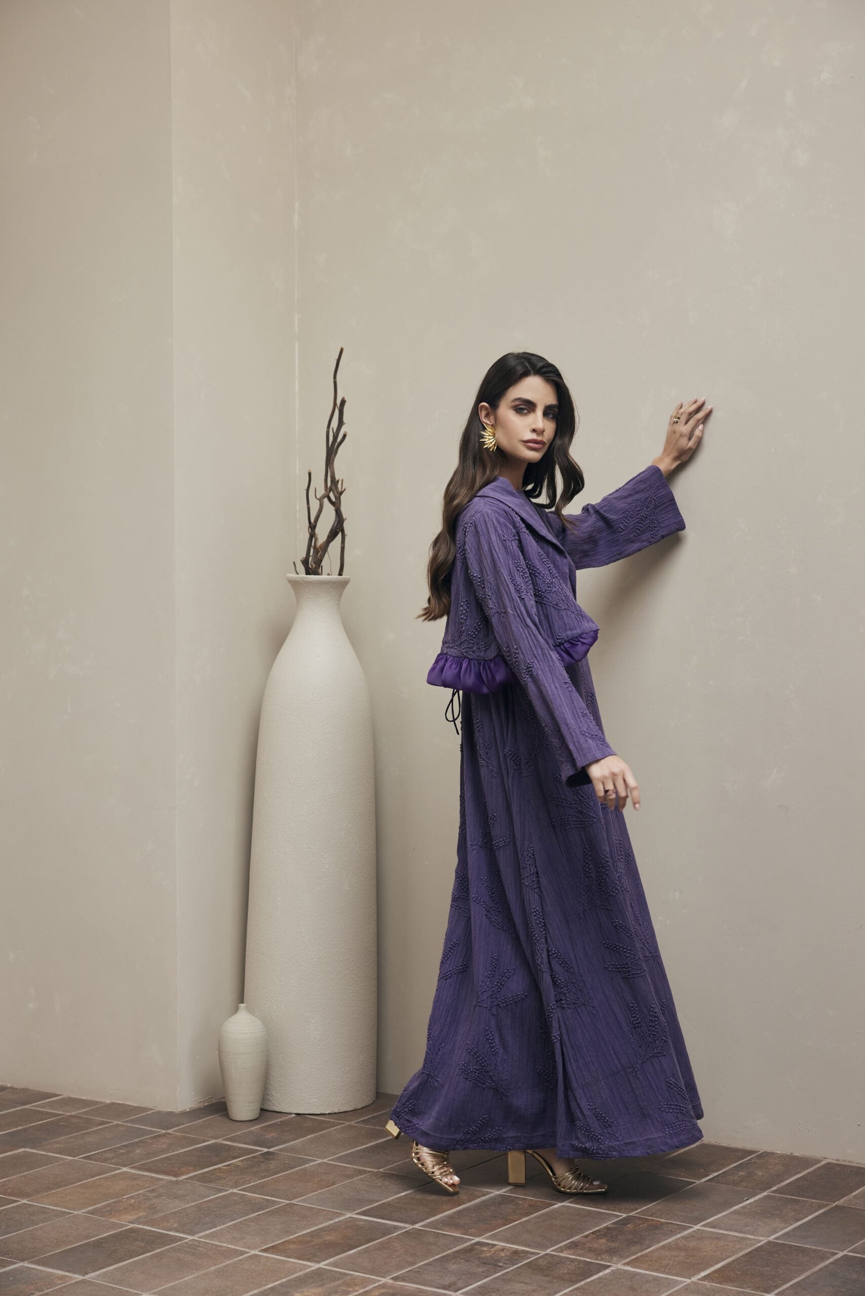 Two piece purple kaftan